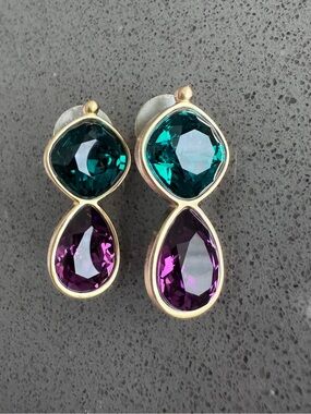 Brighton Emerald and Ruby Gold Drop Earrings